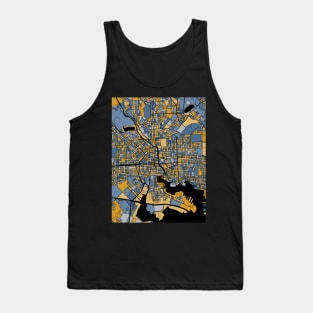 Baltimore Map Pattern in Blue & Gold Tank Top